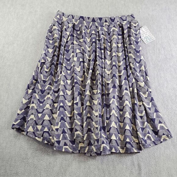 LuLaRoe Skirt Womens 2XL Purple Geo Print Flippy Flared Stretch Elastic Waist - Picture 1 of 11